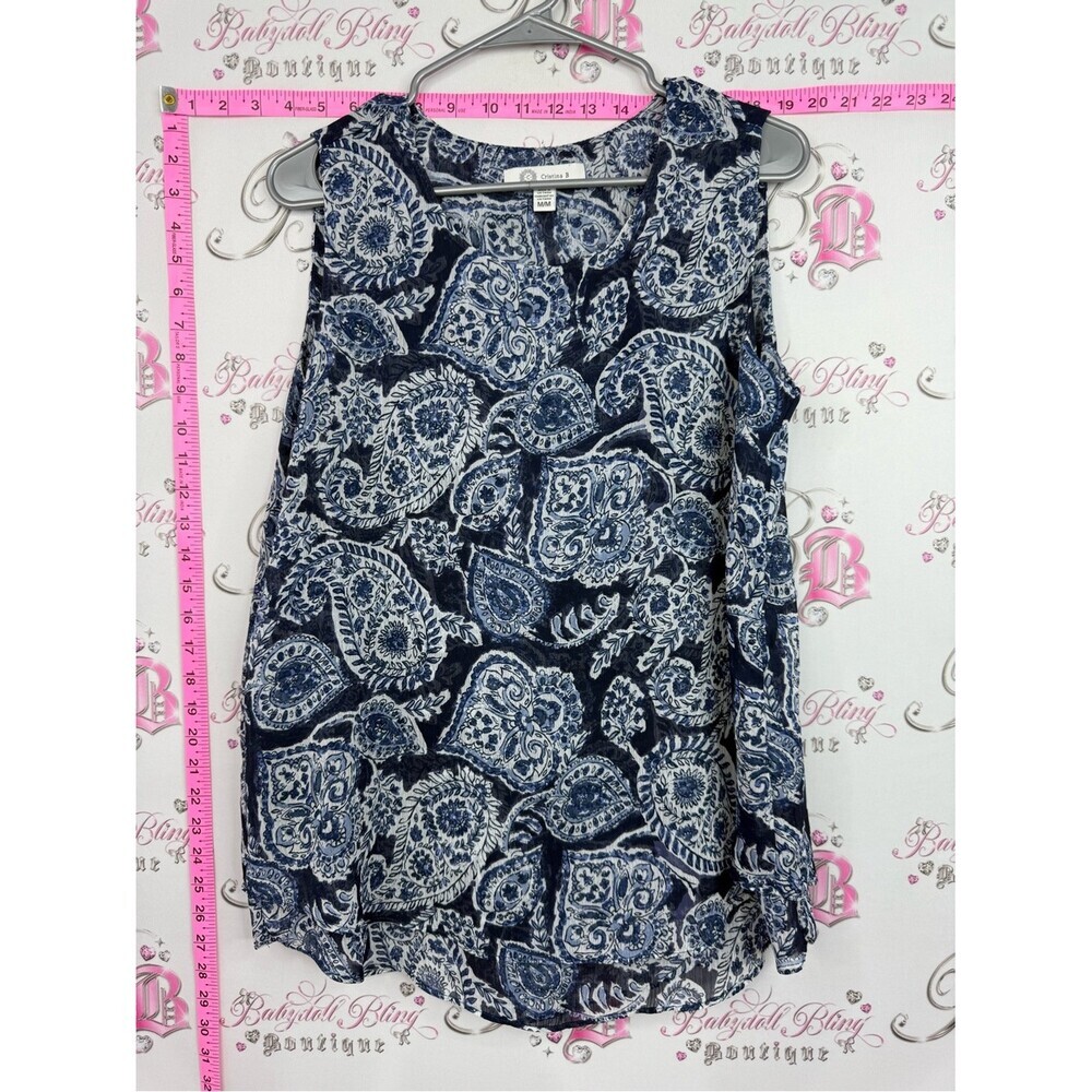Cristina B tank top Navy Paisley Sleeveless Camisole